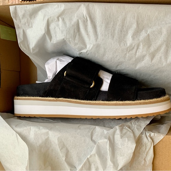 NIB Cole Haan Cloud Slide Black Suede Sandals - Picture 7 of 12